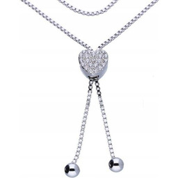 Srebrny naszyjnik 925 serduszko z cyrkoniami 6,57g elegancki