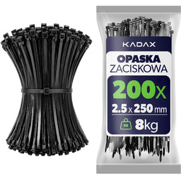 Opaski zaciskowe Maurens 250 x 2.5 mm czarne