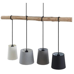 Lindby - Hinai 4 Lampa Wisząca Black/Grey/White