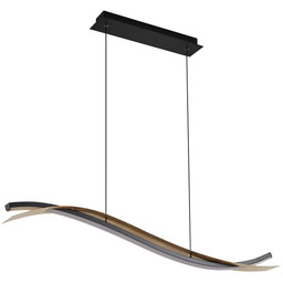 Lucande - Żyrandol LED Alevia, czarna/złota, CCT