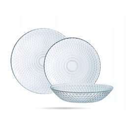 Serwis obiadowy dla 6 osób 18 elementów przezroczysty