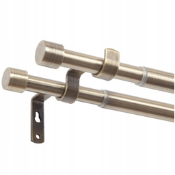 Regulowany Podwójny Karnisz Teleskopowy 120-210 CM Walec Mosiądz