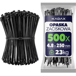 Opaski zaciskowe Maurens 250 x 4.8 mm czarne