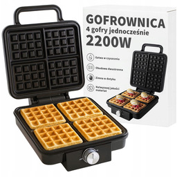 Gofrownica 2200W 4 Gofry Jednocześnie Mocna Szybka Niezawodna