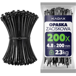 Opaski zaciskowe Maurens 200 x 4.8 mm czarne