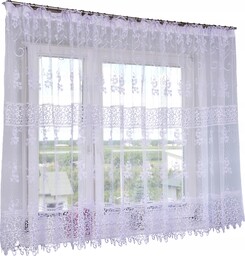 Firany Gotowe Haftowana Markizeta 400X160 Haft Kwiaty