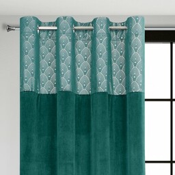 DESIGN 91 Zasłona AGNES z welwetu z ozdobnym