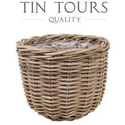 OKRĄGŁY KOSZ Z RATTANU Z FOLIĄ 30x30x26 cm
