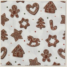 Serwetki świąteczne Cookie II 20 szt., 16x16x3 cm