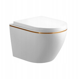 Miska Wc Wisząca Rimless MIZU-WH-GL-RIM-02 Biała Deska Wolnoopadająca