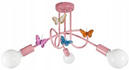 Żyrandol do pokoju dziecięcego lampa sufitowa Motylek różowa