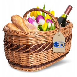 Kosz wiklinowy duży piknikowy z uchwytem koszyk