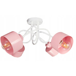 Żyrandol lampa sufitowa wisząca Edison Loft biała różowa