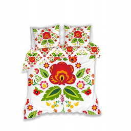 Łowicka Pościel Folk Kurpiowski Wzór 200x220