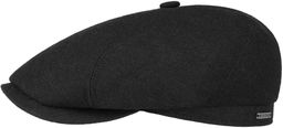 Brooklin Wool Cashmere Flat Cap by Stetson, czarny