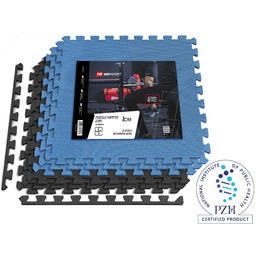 Mata puzzle EVA 1cm czarno/niebieska - 6 sztuk