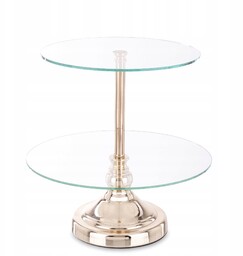 Patera piętrowa złota metalowa szklana glamour