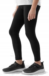 Dziewczęce legginsy bawełniane 4F F130 czarny Dziewczęce legginsy