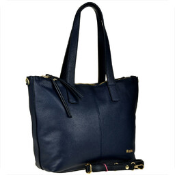 VEZZE Włoska torebka shopper skórzana granat