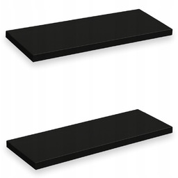 Półki Ścienne Wiszące Czarne – Zestaw 2x Szt.
