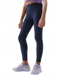 Dziewczęce legginsy bawełniane 4F F130 granat Dziewczęce legginsy