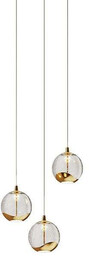 Lucande - Hayley 3 Lampa Wisząca Clear/Gold