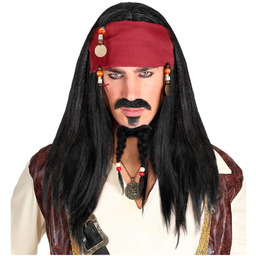 Peruka Pirata z Karaibów z bandaną i koralikami