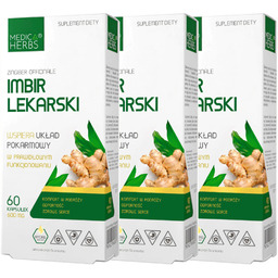 3x Medica Herbs Imbir Lekarski Trawienie Stany Zapalne