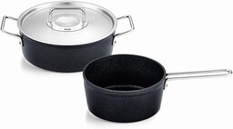 Fissler Adamant/zestaw garnków aluminiowych, 2-częściowy, z metalową pokrywką,