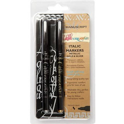 Zestaw markerów do kaligrafii, złoty i srebrny
