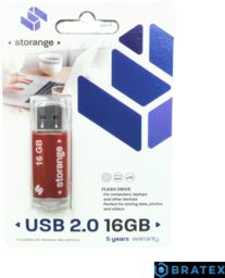 Pendrive STORANGE usb 2.0 16gb czerwony