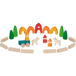 Klocki drewniane Moja mała wioska Goki Evolution 58365,