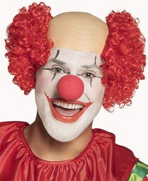 Boland 10132112 peruka clown z półgładką, czerwona