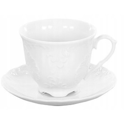 0001 Serwis Kawowy 4/8 Biała Maria Rococo Porcelana