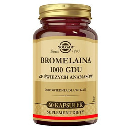 SOLGAR Bromelaina 1000 GDU ze świeżych ananasów, 60