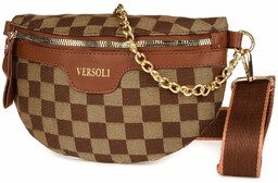 Brązowa Saszetka damska przez ramię na pasku modna