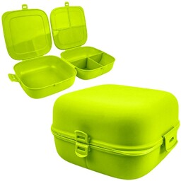 Pojemnik śniadaniowy lunchbox dzielony zielony 2x700 ml