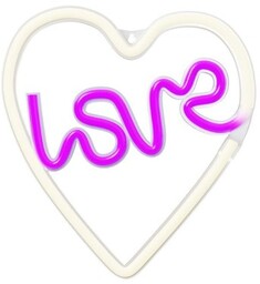 NEOLIA Neon LED Love w sercu fiolet biały