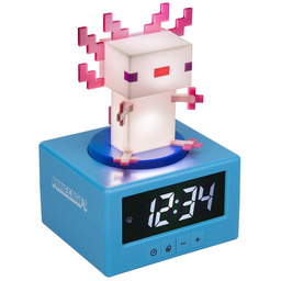 Minecraft Axolotl Lampka 3D Z Budzikiem Zegarek Alarm