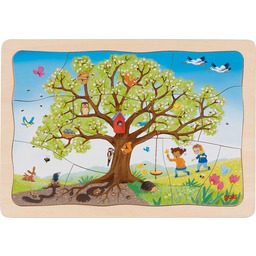 Puzzle drewniane układanka Cztery pory roku Moja jabłonka