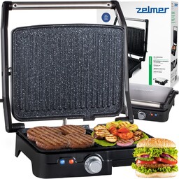 Grill Elektryczny Zelmer Opiekacz Rozkładany Duża Powierzchnia 2200W