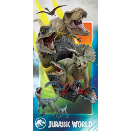 Halantex Ręcznik plażowy 70x140 Jurassic Dinozaur kolorowy bawełniany