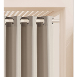 ZASŁONA OGRODOWA AURA - Beżowa 180x280 Srebrna przelotka