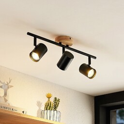Lampa Sufitowa Lindby, Xiomara, ściemnialny, czarny, salon, metal,