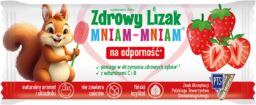 Zdrowy Lizak Mniam-mniam, smak truskawkowy, 1 sztuka
