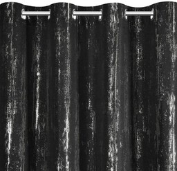 EUROFIRANY Zasłona Libi 140 x 250 cm Czarno-srebrny