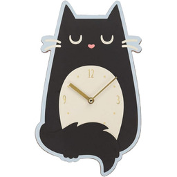 Puckator Zegar ścienny - Czarny kot - Feline