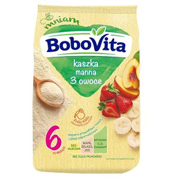 BoboVita kaszka manna bezmleczna z 3 owocami, 180