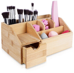 Organizer na kosmetyki do makijażu bambusowy 24x15x11 cm