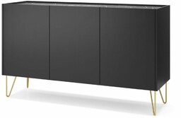 Komoda Harmony trzydrzwiowa (K144), do sypialni, salonu, czarna